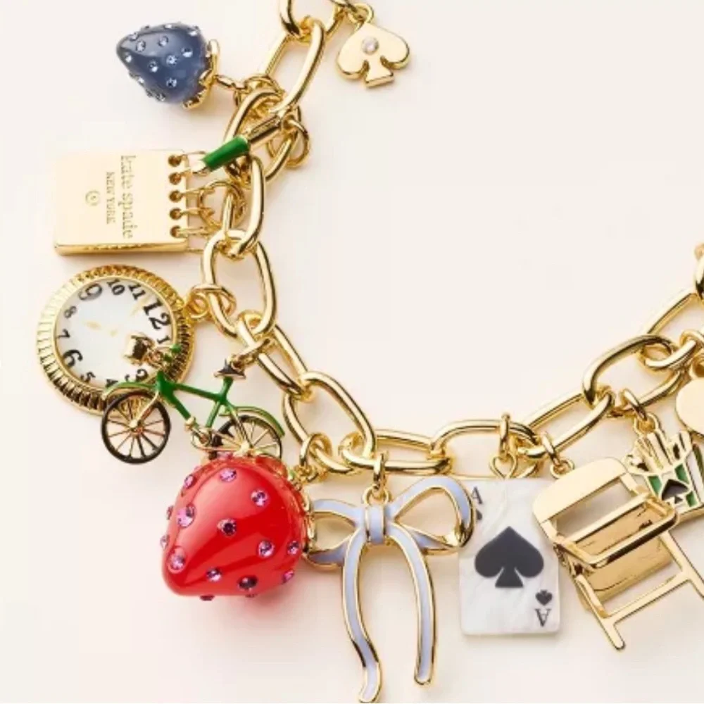 KATE SPADE x Target Charm Necklace Gold NIB - Picture 3 of 8
